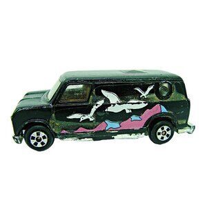 Vintage 1:64 Black Diecast Toy Car Van Made In Hong Kong Collectible